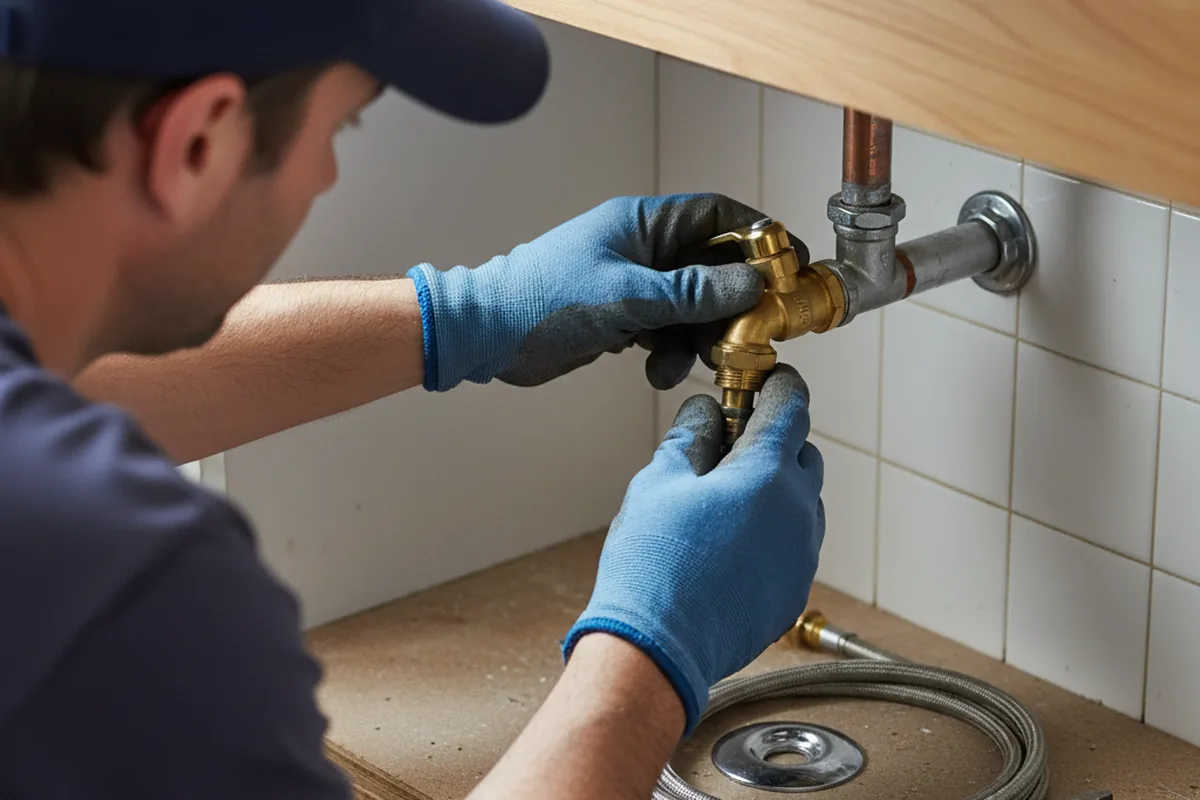 Shutoff valve and fitting work during Emergency Plumbing in Glenarm